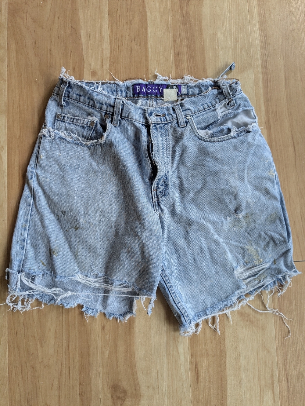 Levi's Silver Tab, Baggy, Light Wash Denim Jeans - Frayed, Vintage